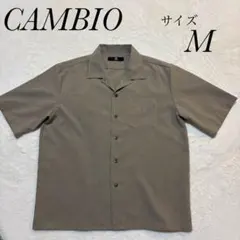 カンビオ　CAMBIO オープンカラーシャツ　Mサイズ　ベージュ　日本製のサムネイル