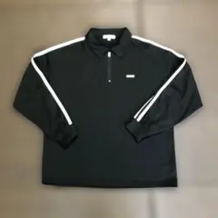 GLOBAL WORK【ヘビロッTEEハーフZIP長袖】170cm ブラック