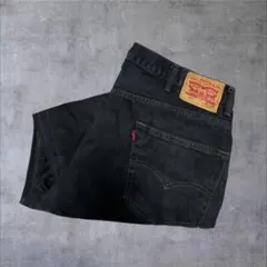 リーバイス550ブラックデニム鬼フェードバギージップフライW42×L30