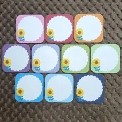 ⑯クラフトパンチ　ミニメッセージカード　ペーパークラフト【１０枚】ひまわりのサムネイル