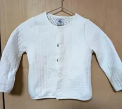 PETIT BATEAU ホワイトカーディガン 18m