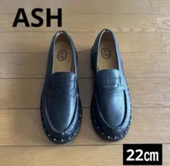 ASH ブラック ローファー スタッズ付き　35/22㎝のサムネイル