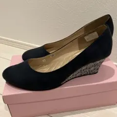 JELLY BEANS ジェリービーンズ　ネイビー　レース　パンプス　25cm