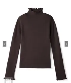 ハイネックメロウリブニットトップス[rut507]