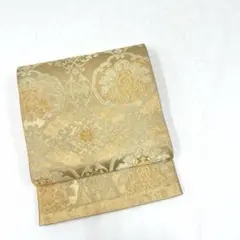 袋帯 美しい抽象花柄模様 純金引箔 金糸 金色 PO-3371