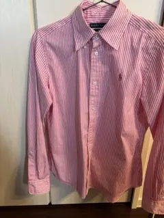 Ralph Lauren ピンクストライプ長袖シャツ サイズ4