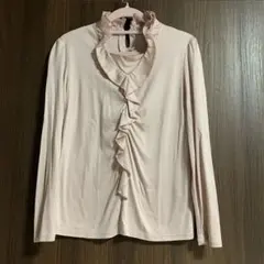 東京スタイル　胸元フリル　長袖ブラウス　カットソー　Sサイズ(新品未使用)