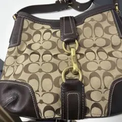 COACH コーチ ブラウン ワンショルダー バッグ シグネチャーのサムネイル