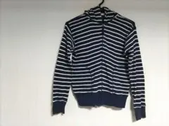 GU　キッズ　パーカー　140　白紺ボーダー　綿100%