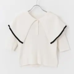 【HEYUMM】 ラッフルカラーコンパクトセーター(5分袖)のサムネイル
