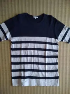 GLOBAL WORK ストライプ Tシャツ L ネイビー/ホワイト