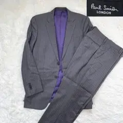 【ポールスミス】美品 スーツ セットアップ チェルッティ ストライプ グレー