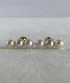2261 K18❣️あこや真珠 4mmベビーパールピアス スタッド式 - メルカリ
