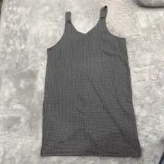 3L チェック柄 ノースリーブワンピース