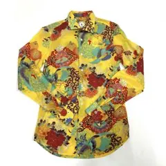 美品 GANESHA 多色花柄 鳳凰 牡丹 和柄 長袖シャツのサムネイル
