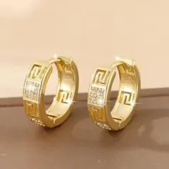 フープピアス ゴールド　ジルコニア　ピアス　メンズ　レディース　CZ