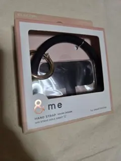 スマホ　ハンドストラップ　ブラック &me　840 ELECOM　エレコム