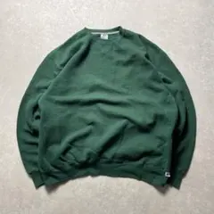RUSSELL ATHLETICスウェットシャツ無地グリーン緑コットンポリ古着
