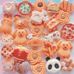 デコパーツアソート ❁⃘ ホイップデコ クッキー お菓子 ガチャ詰めポーチ