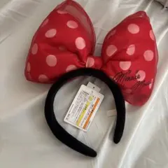 ミニーマウス 赤い水玉リボン カチューシャ