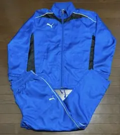 大きいサイズ　PUMA セットアップ上下　ブルー　Oサイズ　フード付　裏起毛
