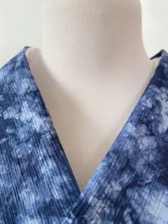 半襟 綿　高島ちぢみ　ボカシ染め ジャパンブルー　ハンドメイド