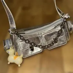 メタリックシルバー ショルダーバッグのサムネイル