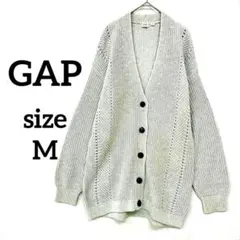 【目玉商品】ギャップＶネックニットカーディガン 長袖M グレー　ゆったり