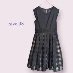 ドレス　ブラック　シースルー　パーティー　かわいい　ノースリーブ　フレア　綺麗