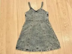 GU GIRLS デニム ジャンバースカート 細ストラップ 130