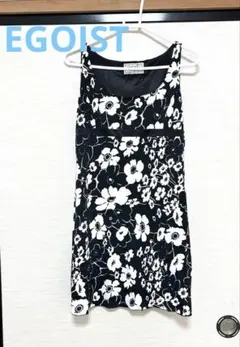 [美品]EGOIST ノースリーブ ワンピース 黒 袖なし ミニ ギャル 夏