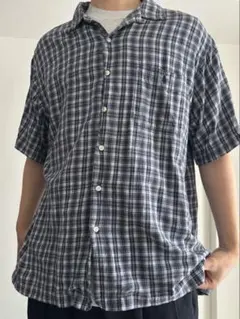 90s ポロラルフローレン ADAMS オープンカラーシャツ XL コットン 紺 90s ポロラルフローレン ADAMS オープンカラーシャツ XL コットン 紺