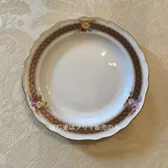 古マイセン】コバルト 22金彩 皿「熟練の金彩に三つのフラワーブーケ