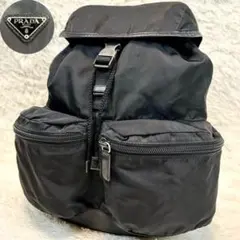 【美品】 PRADA ナイロン × サフィアーノレザー リュック 三角ロゴ