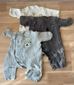 ベビー 動物柄ロンパース3着セット 80cm ユニクロ UNIQLO
