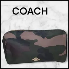 ❤︎ 新品❤︎ コスメポーチ COACH ナイロン レザー 迷彩 人気正規品