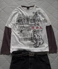 00s Archive long grunge tee/Y2K swag 退廃的