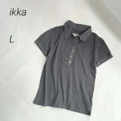 ikka　ポロシャツ　半袖　Tシャツ　スナップボタン　コットン　異素材のサムネイル