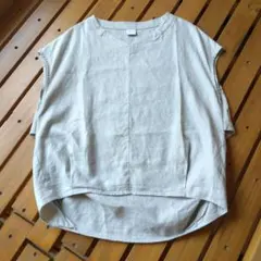 DOORS リネン　麻　100% フレンチスリーブブラウス　プルオーバー