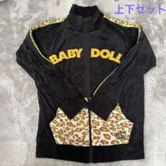 BABY DOLL ジャケット＆パンツセット 黒/レオパード