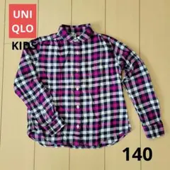 UNIQLO KIDS フランネル チェックシャツ 長袖 140
