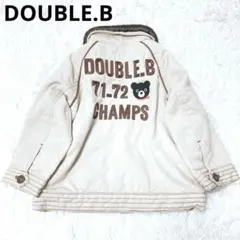 ダブルビー　ミキハウス　ジャケット　羽織　ベビー　キッズ　ロゴ　ボア　ベージュ