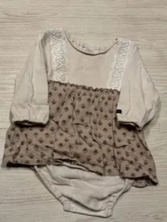 フタフタ　ロンパース　カバーオール　レース付き花柄　80センチ　スカート