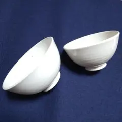 軽量 お茶碗 飯椀 ご飯茶碗 粉引 白 大小２客セット