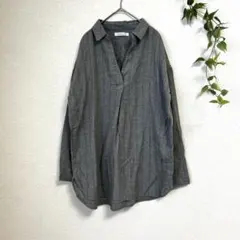 美品★綿100%【Final Decision】ストライプ スキッパーシャツ Mのサムネイル