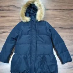 Gu ネイビー ダウンコート ファー付きフード