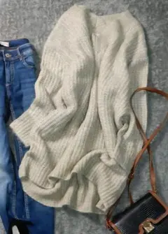 未使用 アズールバイマウジー 洗える 起毛 ニットチュニックワンピース M