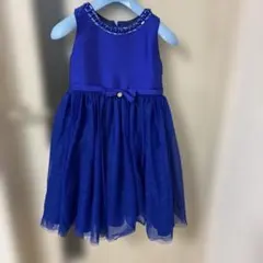 子供ドレス　130 ブルー　青　結婚式　発表会　フォーマルドレス　パーティー