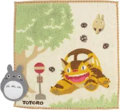 ジブリ バス停 ミニ ハンドタオル となりのトトロ ネコバス プレゼント
