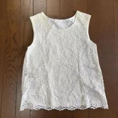 アイボリー レース タンクトップ Lサイズ